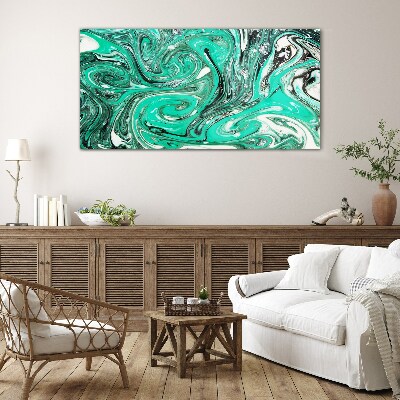 Tablou sticla Turcoaz vârtej de abstractizare
