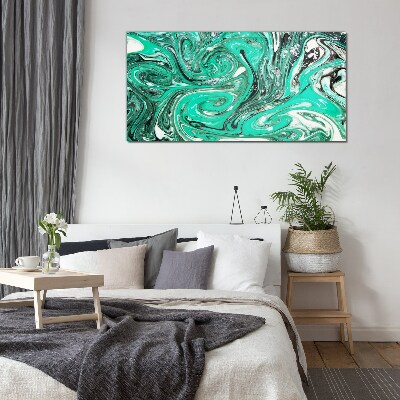 Tablou sticla Turcoaz vârtej de abstractizare