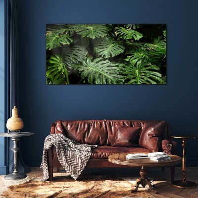 Tablou sticla Frunze tropicale de monstera