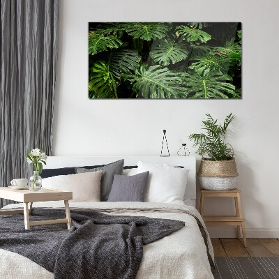Tablou sticla Frunze tropicale de monstera