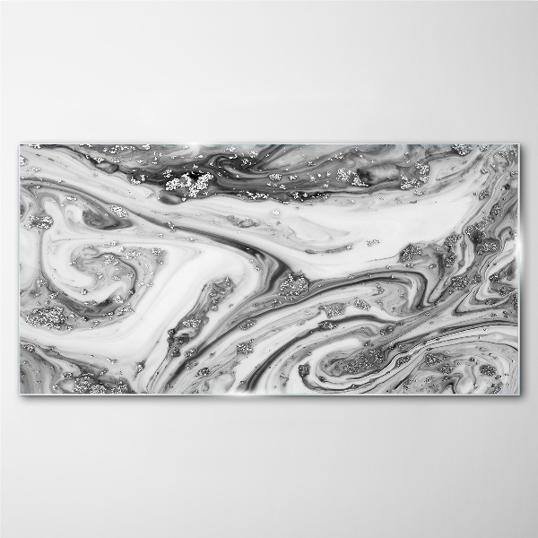 Tablou de sticla Vârtejele monocromatice cu accente metalice