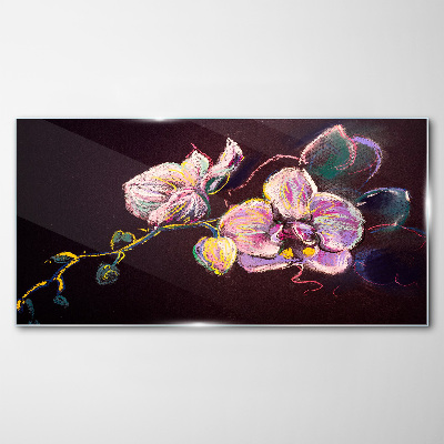 Tablou sticla Compoziție florală pe un fundal întunecat