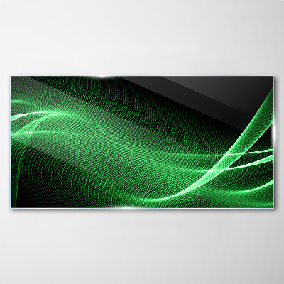 Tablou sticla Valuri de energie verde