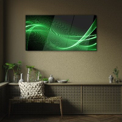 Tablou sticla Valuri de energie verde