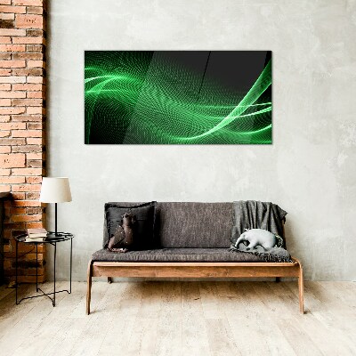 Tablou sticla Valuri de energie verde