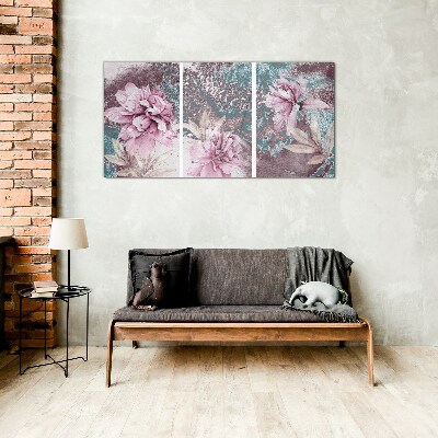 Tablou sticla Un vis floral in nuante pastelate