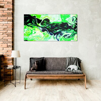 Tablou sticla Vârtejuri verzi de abstractizare