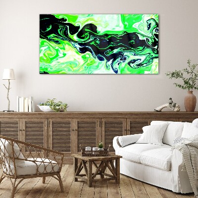 Tablou sticla Vârtejuri verzi de abstractizare