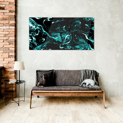 Tablou din sticla Vârtejele abstracte verzi și negre