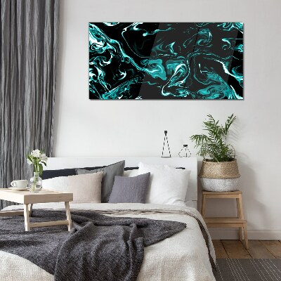 Tablou din sticla Vârtejele abstracte verzi și negre