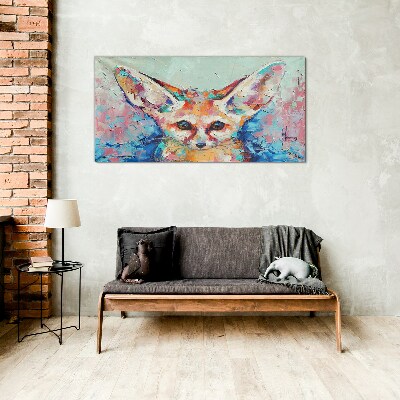 Tablou sticla Portret color al unei vulpi fennec