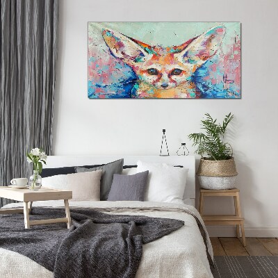 Tablou sticla Portret color al unei vulpi fennec