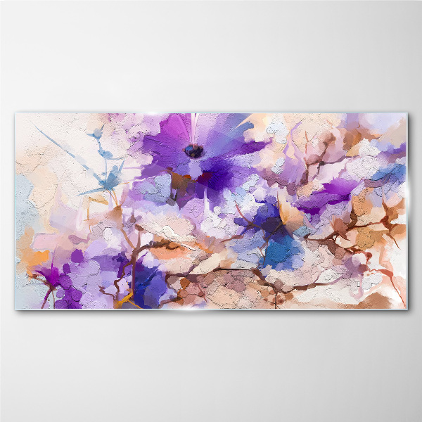 Tablou sticla Abstracție florală în violet