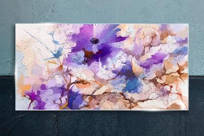 Tablou sticla Abstracție florală în violet
