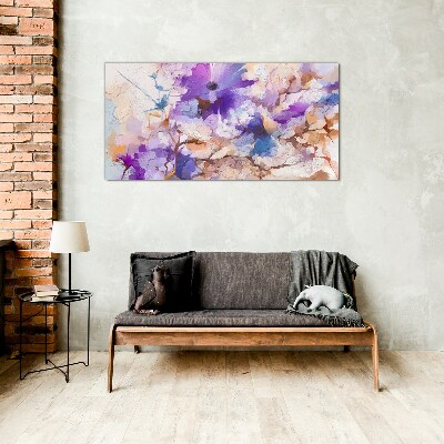 Tablou sticla Abstracție florală în violet
