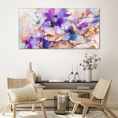 Tablou sticla Abstracție florală în violet