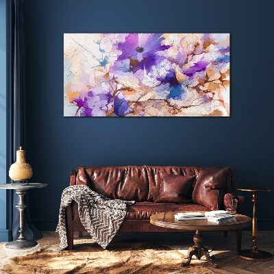 Tablou sticla Abstracție florală în violet