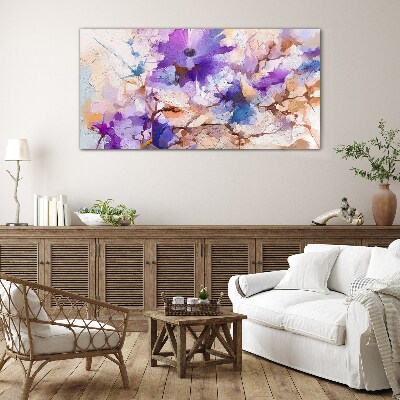 Tablou sticla Abstracție florală în violet