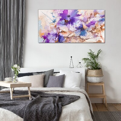 Tablou sticla Abstracție florală în violet