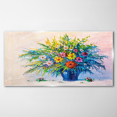 Tablou sticla Buchet de flori de primăvară într-o vază