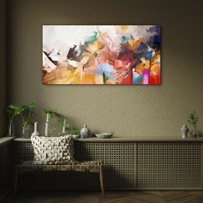 Tablou sticla Flori colorate în stil abstract
