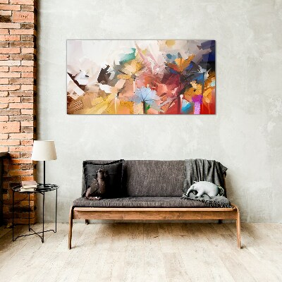 Tablou sticla Flori colorate în stil abstract