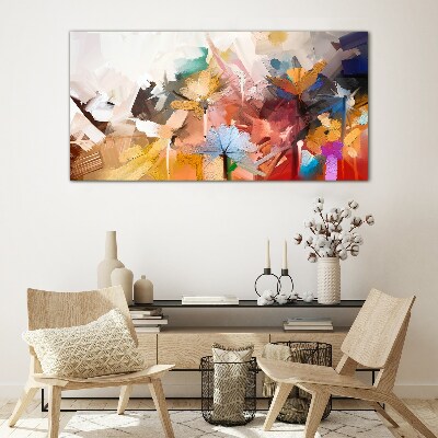 Tablou sticla Flori colorate în stil abstract