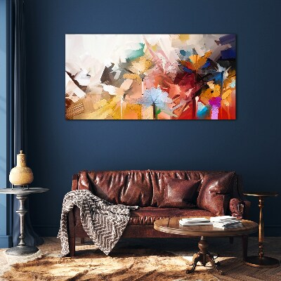 Tablou sticla Flori colorate în stil abstract