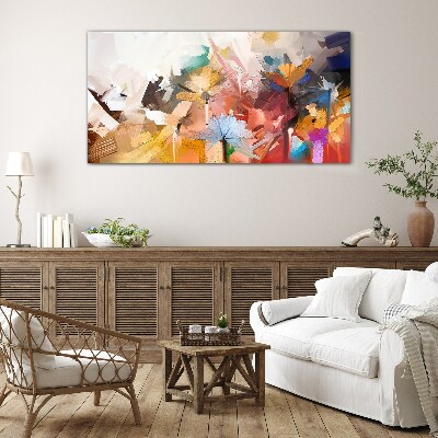 Tablou sticla Flori colorate în stil abstract