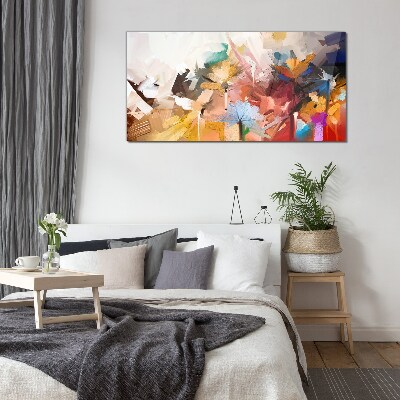 Tablou sticla Flori colorate în stil abstract