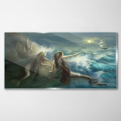 Tablou sticla Sirene pe malul mării