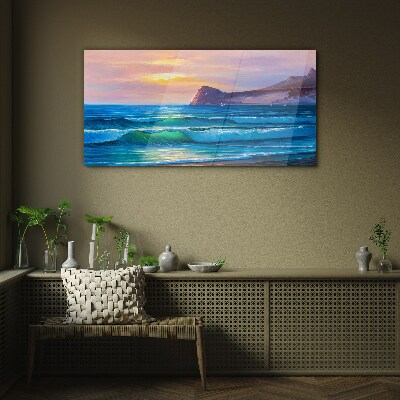 Tablou sticla O dimineață liniștită lângă ocean