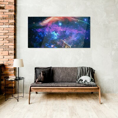 Tablou sticla Simfonia cosmică a culorilor