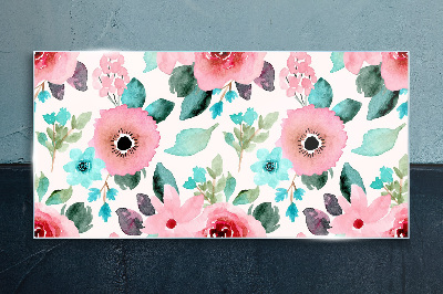 Tablou sticla Model floral in nuante delicate