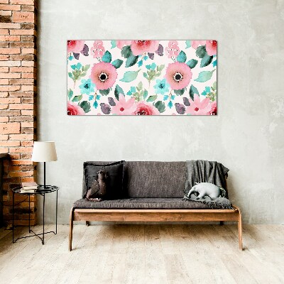 Tablou sticla Model floral in nuante delicate