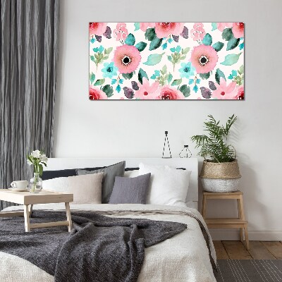 Tablou sticla Model floral in nuante delicate