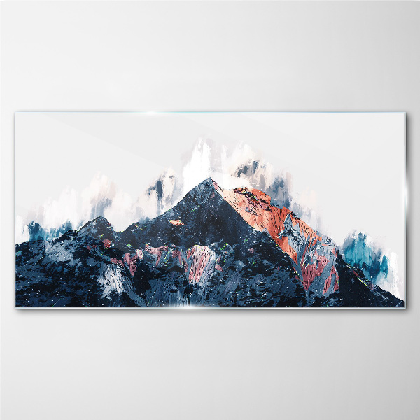 Tablou sticla Panoramă montană în formă abstractă