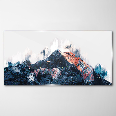 Tablou sticla Panoramă montană în formă abstractă