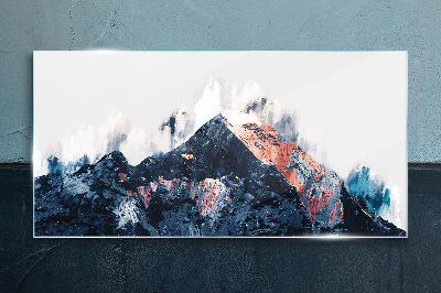 Tablou sticla Panoramă montană în formă abstractă