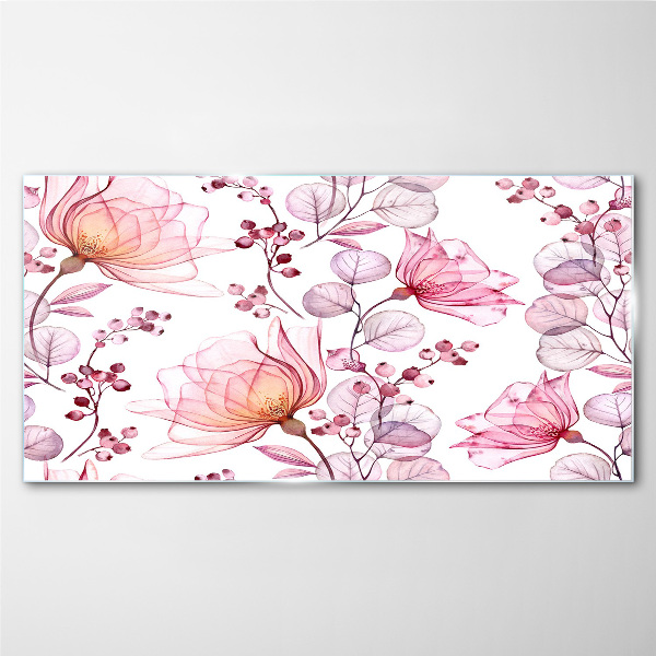 Tablou sticla Dans floral in nuante pastelate
