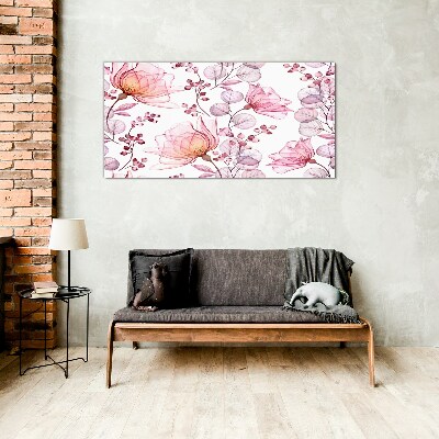 Tablou sticla Dans floral in nuante pastelate