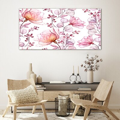 Tablou sticla Dans floral in nuante pastelate