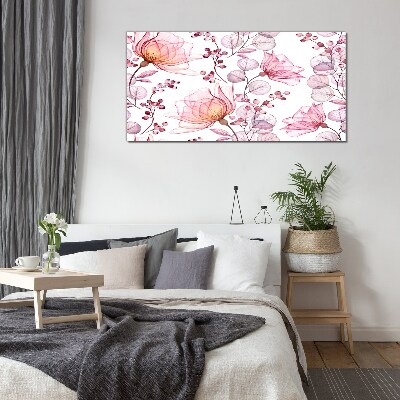 Tablou sticla Dans floral in nuante pastelate