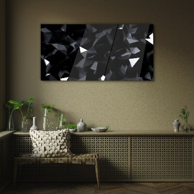 Tablou sticla Mozaic geometric negru