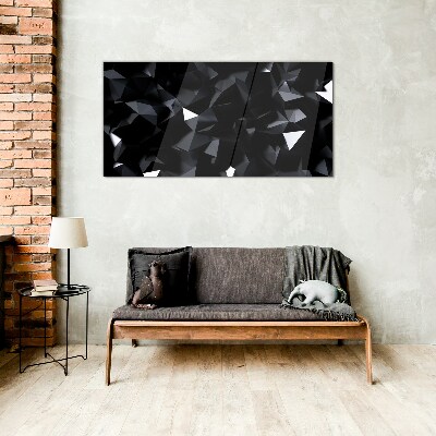 Tablou sticla Mozaic geometric negru