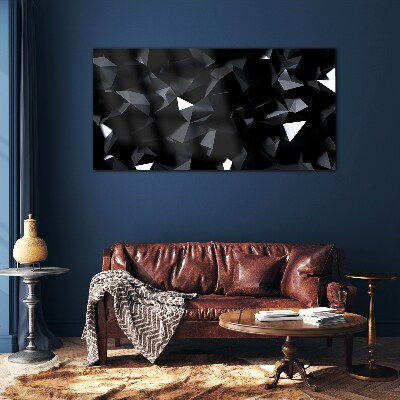 Tablou sticla Mozaic geometric negru