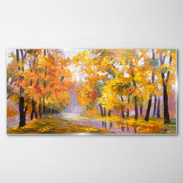 Tablou sticla Toamnă de aur în parc