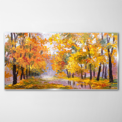 Tablou sticla Toamnă de aur în parc