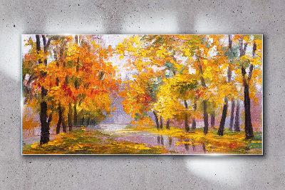 Tablou sticla Toamnă de aur în parc