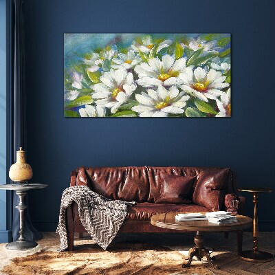 Tablou sticla Charm floral în albastru